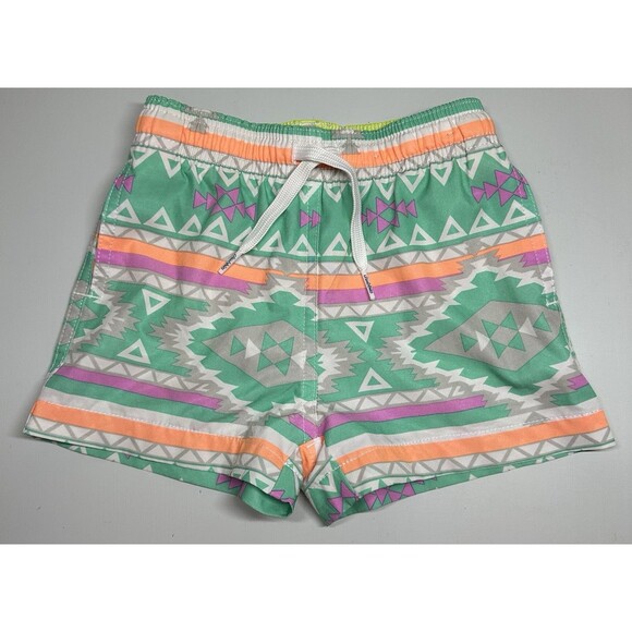 Chubbies Kids Lil Fuegos Size 2t-3t, Dad Match, Bright Aztec Neon, Pockets Lined - Picture 1 of 4